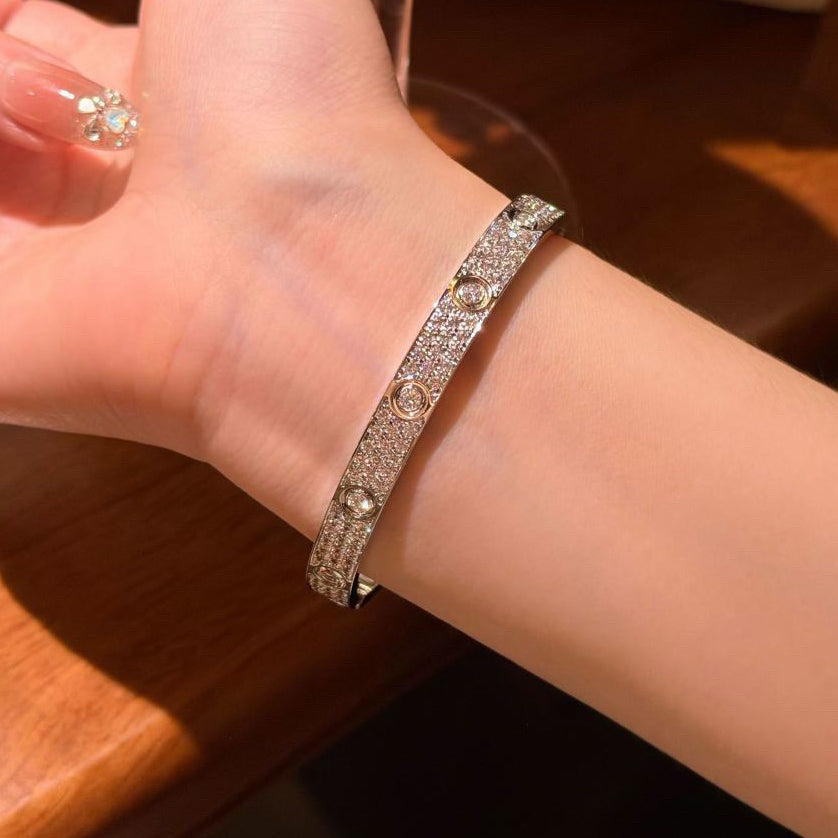 [Renovia Jewelry]LOVE BRACELET 6.1MM DIAMOND-PAVED 10 BIG DIAMONDS