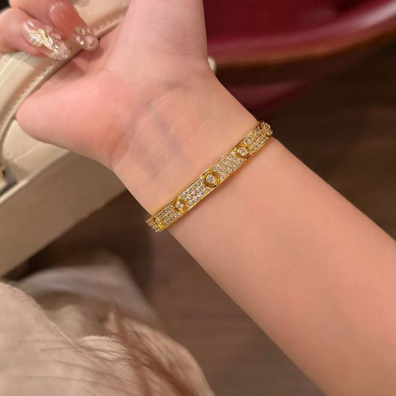 [Renovia Jewelry]LOVE BRACELET 6.1MM DIAMOND-PAVED 10 BIG DIAMONDS