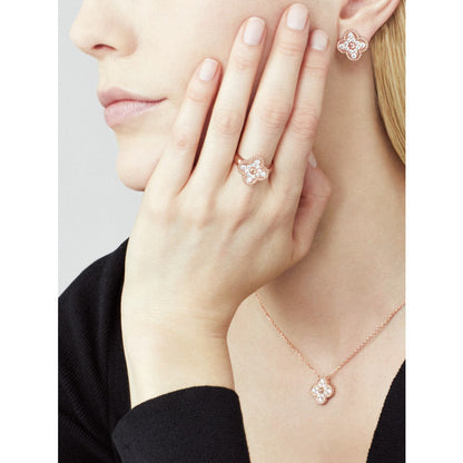 [Renovia Jewelry]CLOVER 15MM DIAMOND SINGLE FLOWER NECKLACE