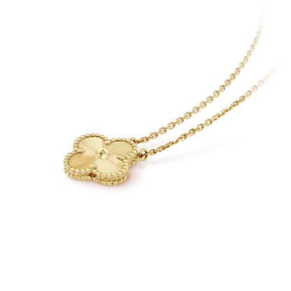 [Renovia Jewelry]CLOVER 15MM LASER NECKLACE