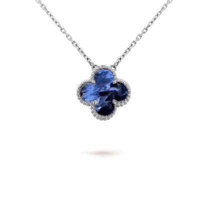 [Renovia Jewelry]CLOVER 15MM PIETERSITE NECKLACE SILVER