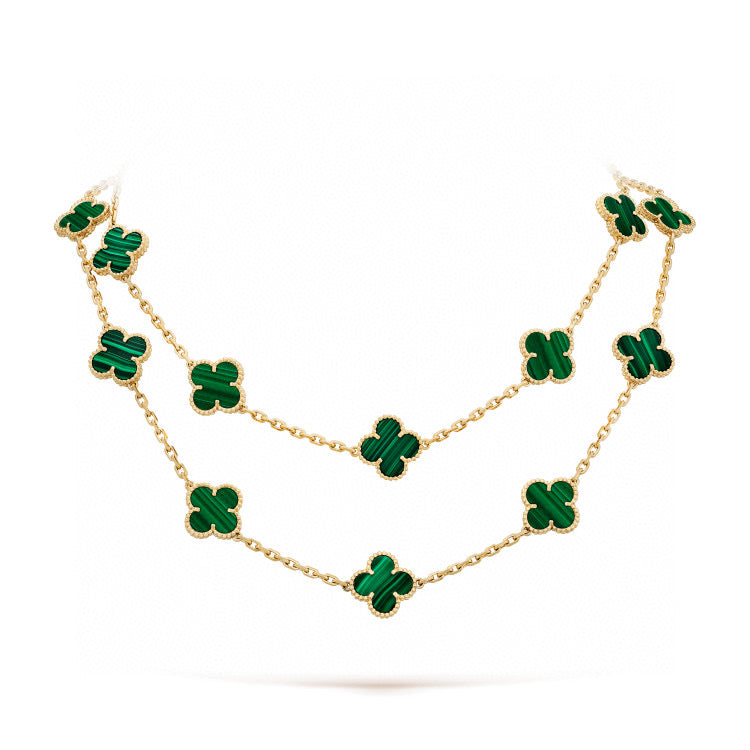 [Renovia Jewelry]CLOVER 20 MOTIFS MALACHITE GOLD