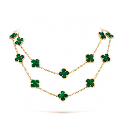 [Renovia Jewelry]CLOVER 20 MOTIFS MALACHITE GOLD