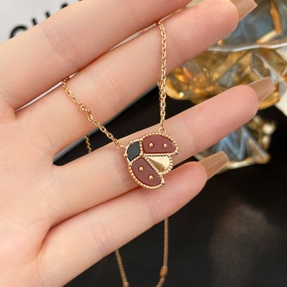 [Renovia Jewelry]LUCKY  CARNELIANS LADYBUG NECKLACE