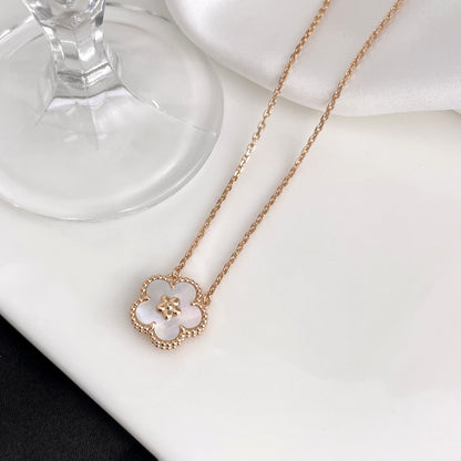 [Renovia Jewelry]LUCKY  WHITE MOP  PLUM BLOSSOM NECKLACE