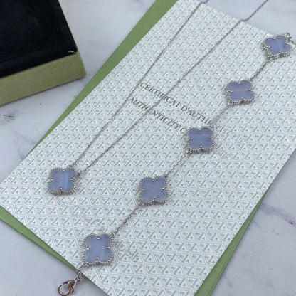 [Renovia Jewelry] CLOVER 5 MOTIF PURPLE CHALCEDONY BRACELET COLLECTION