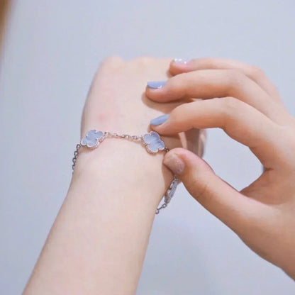 [Renovia Jewelry] CLOVER 5 MOTIF PURPLE CHALCEDONY BRACELET COLLECTION