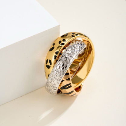 [Renovia Jewelry]TRINITY  RING LEOPARD PRINT