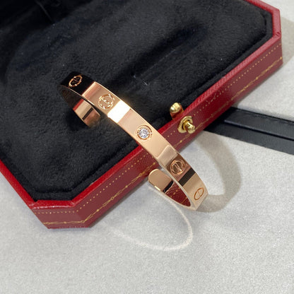[Renovia Jewelry]LOVE BRACELET 6.1MM 1 DIAMOND OPEN CUFF
