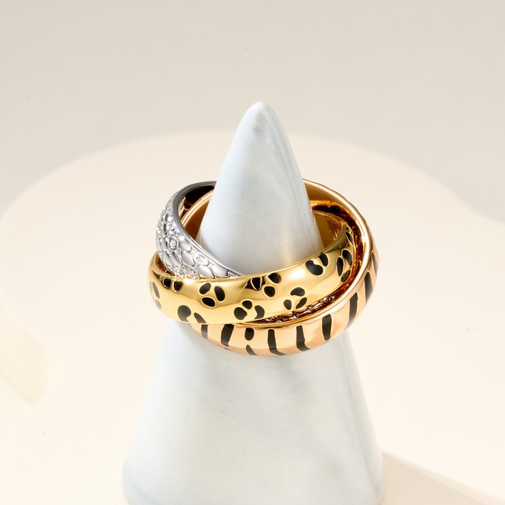 [Renovia Jewelry]TRINITY  RING LEOPARD PRINT