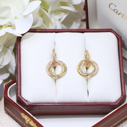[Renovia Jewelry]TRINITY HALF DIAMOND  EARRINGS