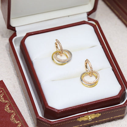 [Renovia Jewelry]TRINITY HALF DIAMOND  EARRINGS