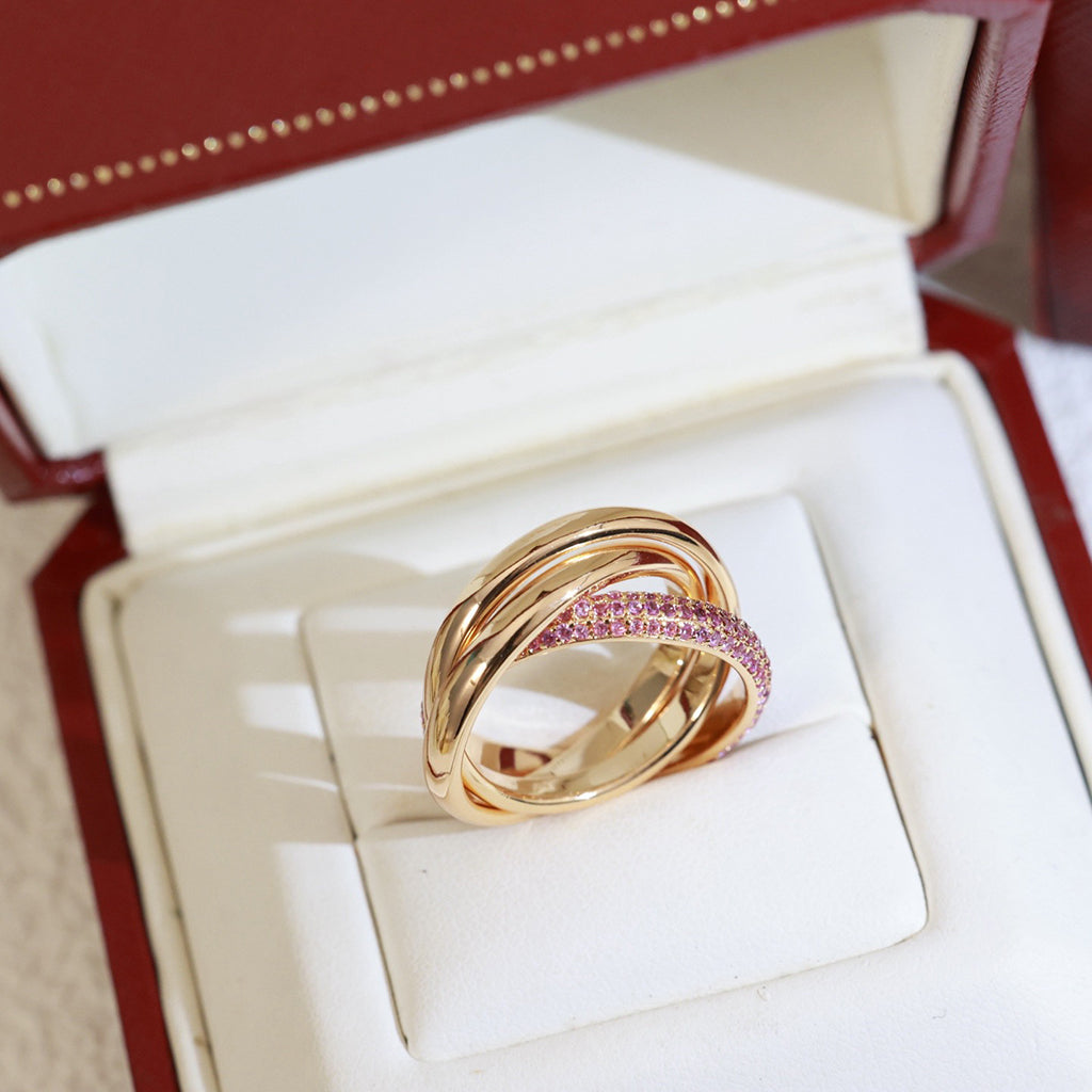 [Renovia Jewelry]TRINITY 3.2MM RING PINK DIAMOND