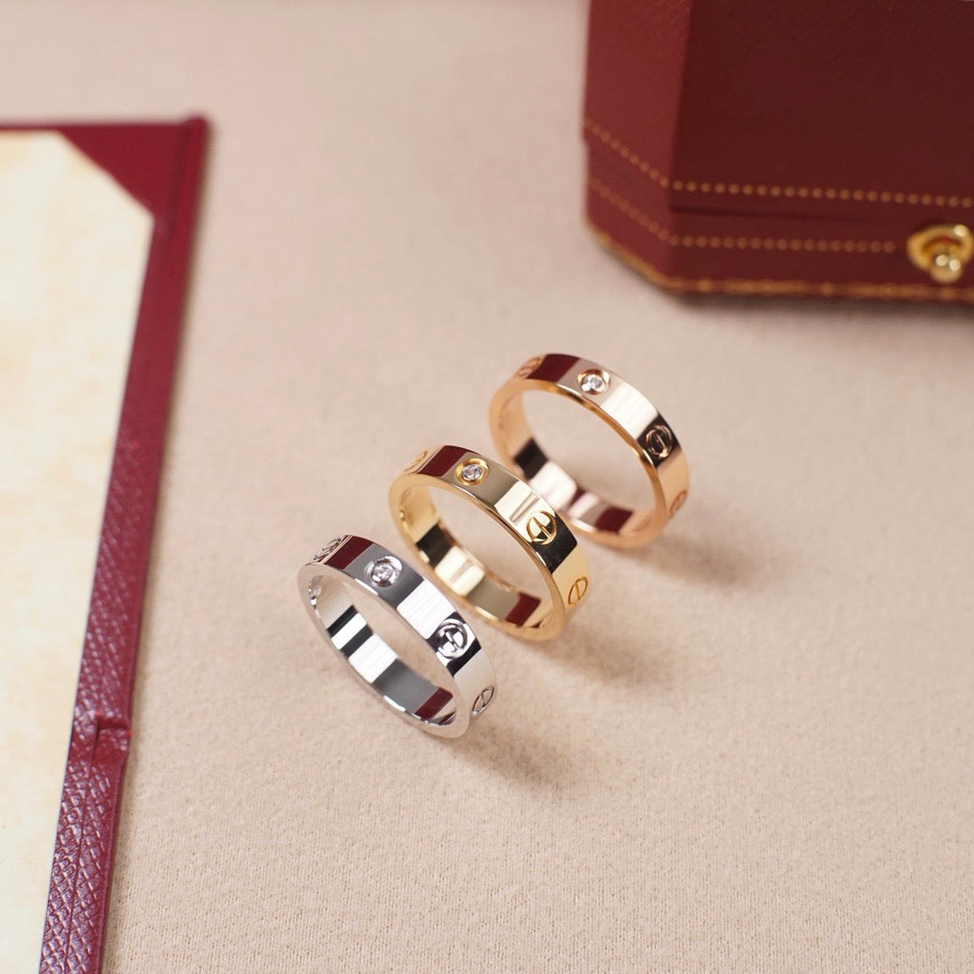 [Renovia Jewelry]LOVE 4MM 1 DIAMOND RING