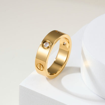 [Renovia Jewelry]LOVE 4MM 1 DIAMOND RING