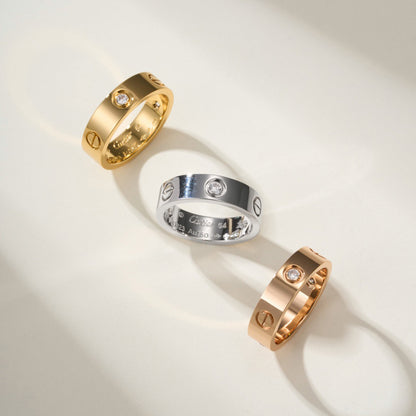 [Renovia Jewelry]LOVE 4MM 1 DIAMOND RING