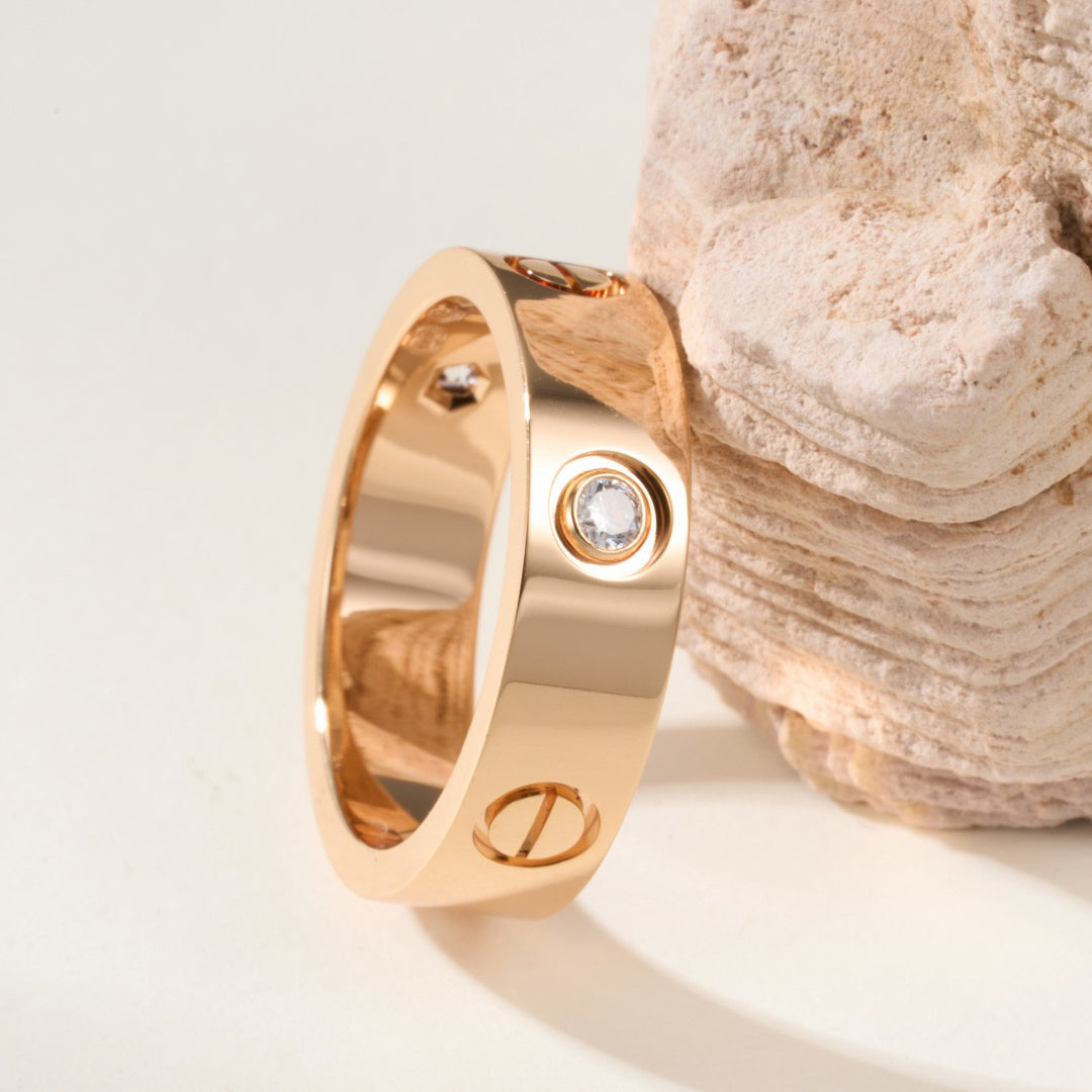 [Renovia Jewelry]LOVE 4MM 1 DIAMOND RING