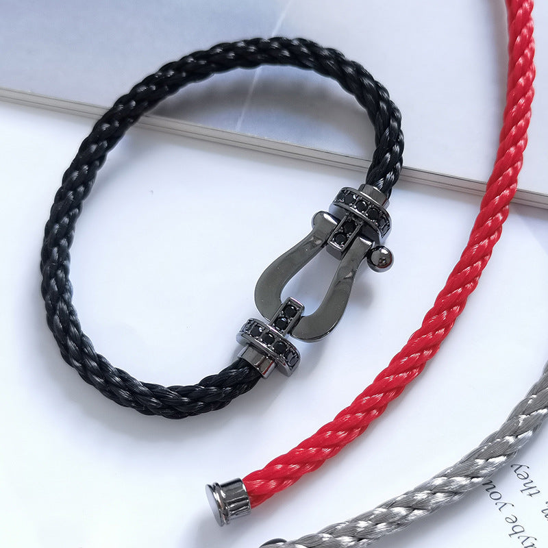 [Renovia Jewelry]FORCE LARGE SERIES HORSESHOE BLACK SAMURAI BRACELET