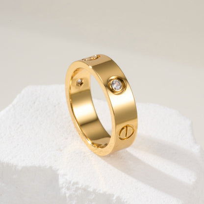 [Renovia Jewelry]LOVE 4MM 1 DIAMOND RING