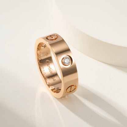 [Renovia Jewelry]LOVE 4MM 1 DIAMOND RING