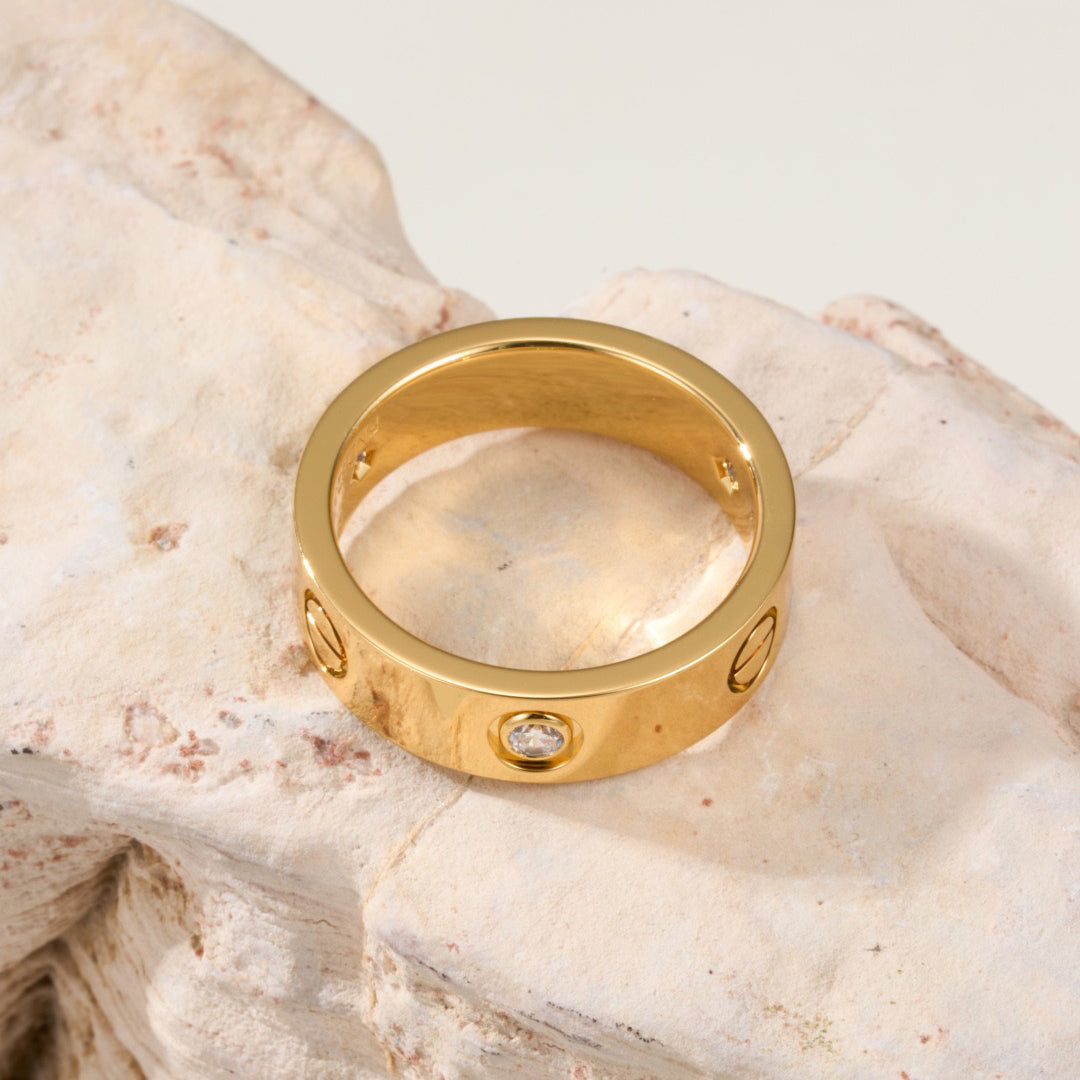 [Renovia Jewelry]LOVE 4MM 1 DIAMOND RING