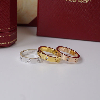 [Renovia Jewelry]LOVE 4MM 1 DIAMOND RING