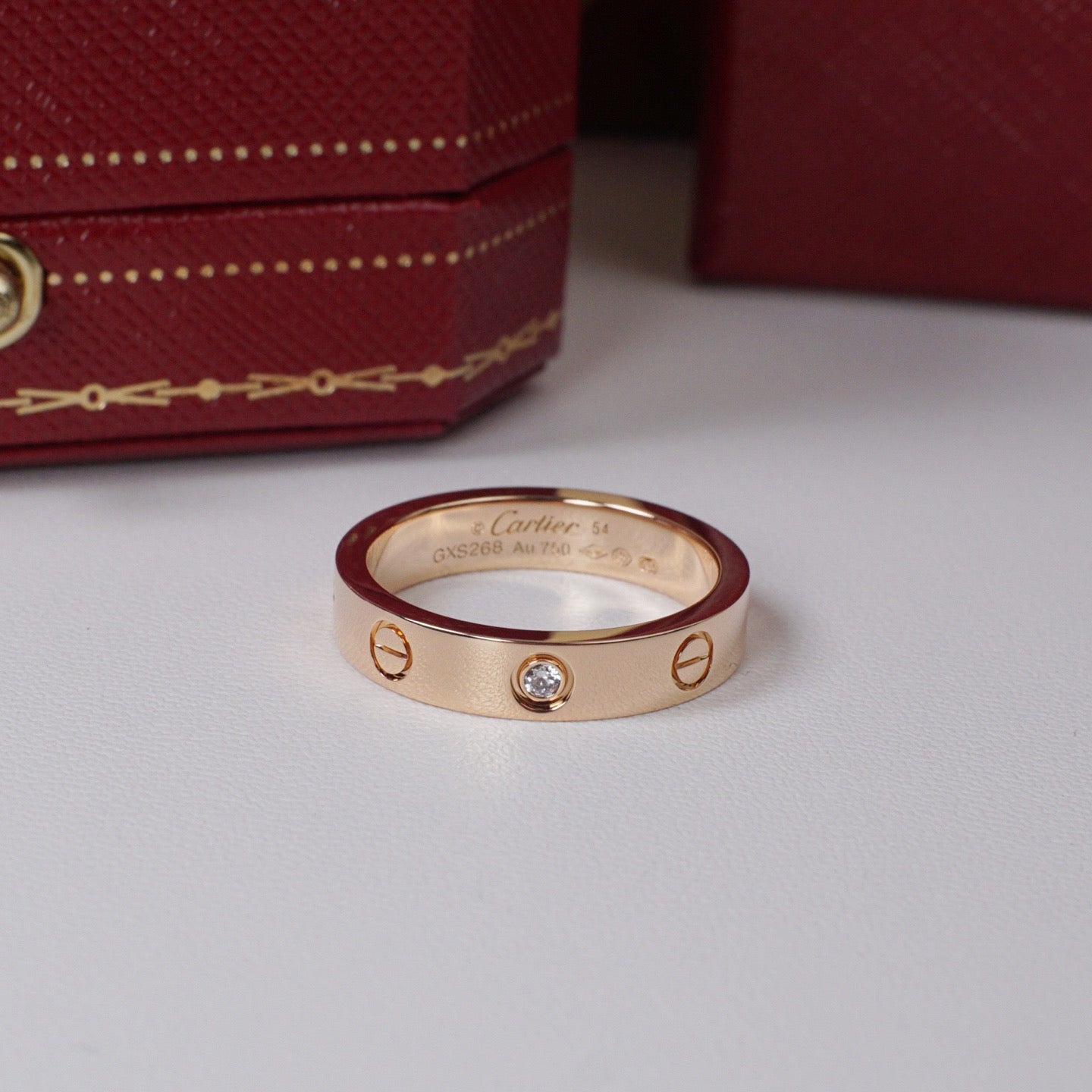 [Renovia Jewelry]LOVE 4MM 1 DIAMOND RING