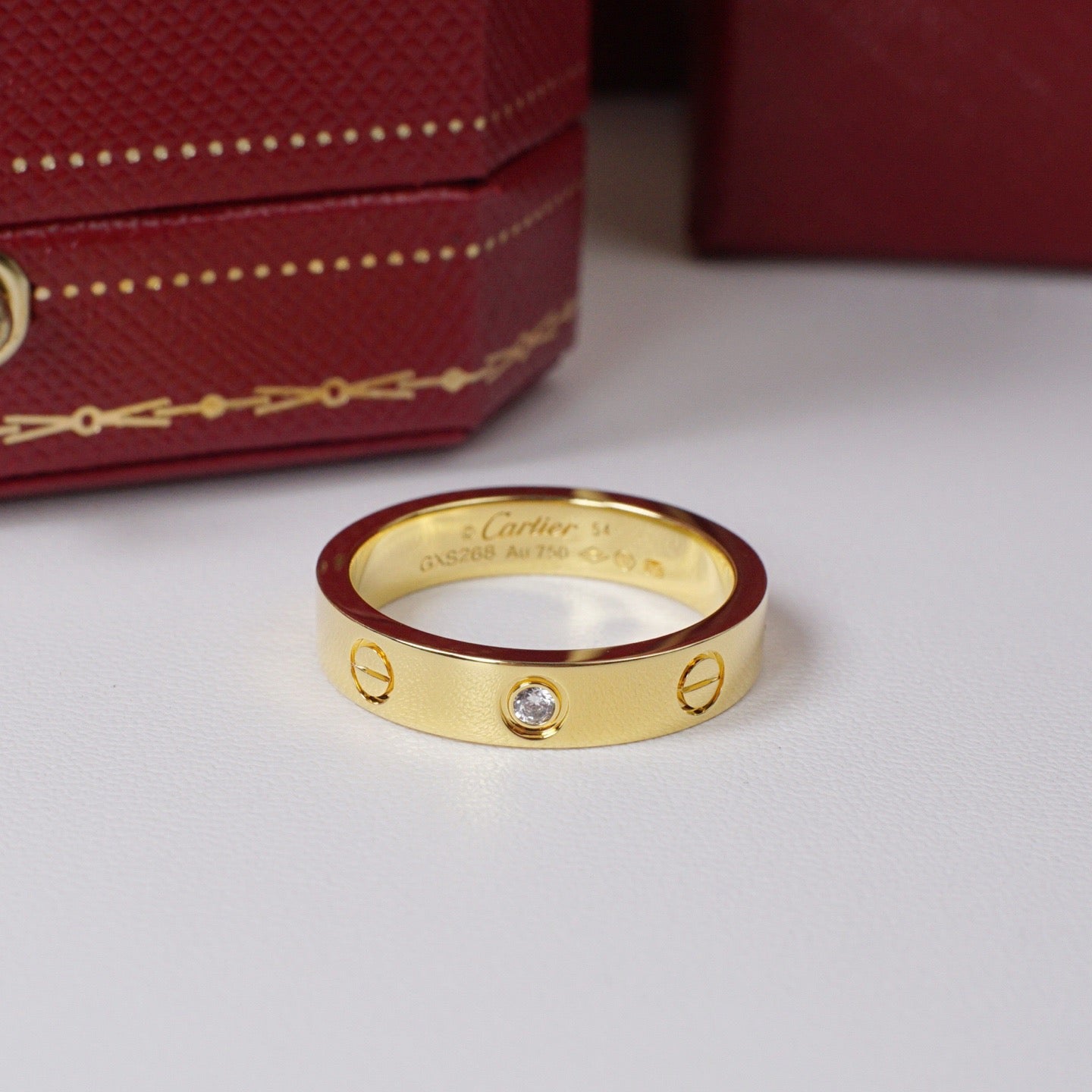 [Renovia Jewelry]LOVE 4MM 1 DIAMOND RING