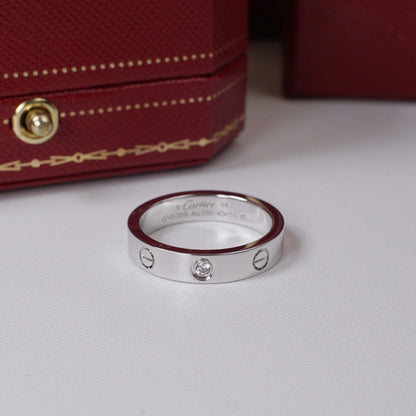 [Renovia Jewelry]LOVE 4MM 1 DIAMOND RING