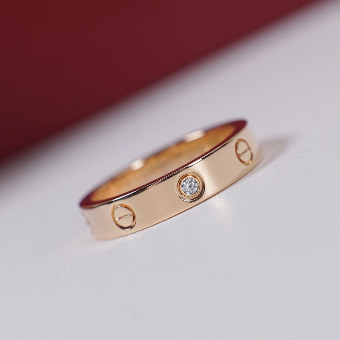 [Renovia Jewelry]LOVE 4MM 1 DIAMOND RING