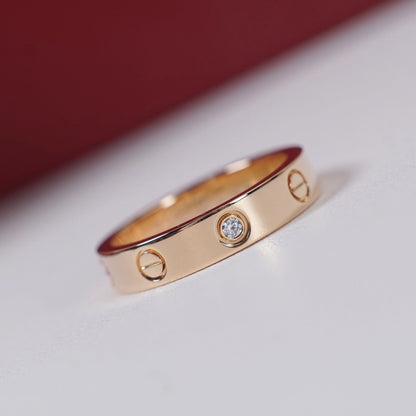 [Renovia Jewelry]LOVE 4MM 1 DIAMOND RING