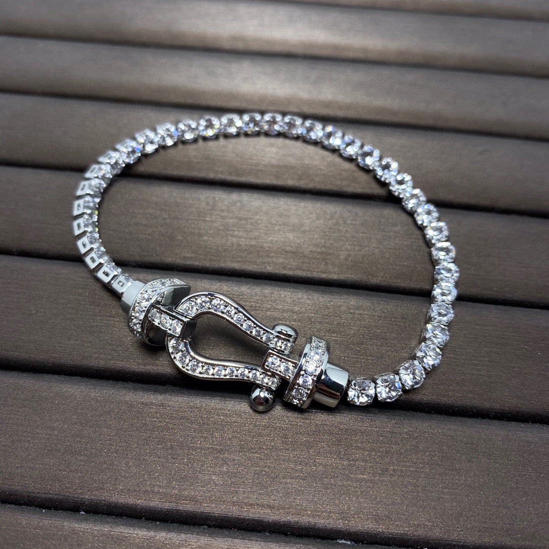 [Renovia Jewelry]FORCE  LARGE HORSESHOE FULL DIAMOND TENNIS BRACELET