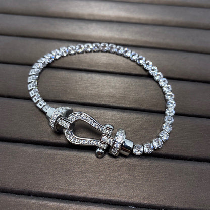 [Renovia Jewelry]FORCE  LARGE HORSESHOE FULL DIAMOND TENNIS BRACELET