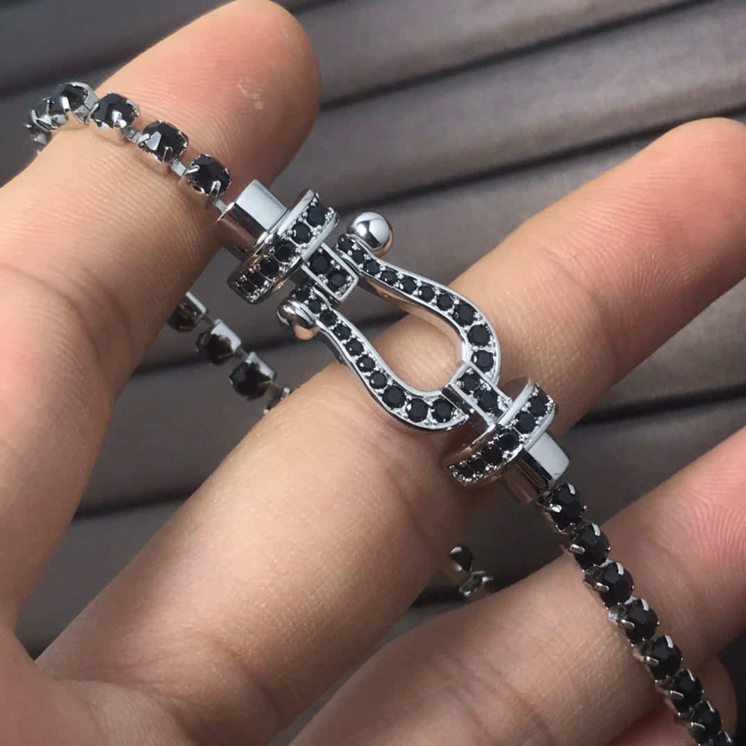 [Renovia Jewelry]FORCE  LARGE HORSESHOE FULL DIAMOND TENNIS BRACELET