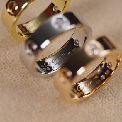 [Renovia Jewelry]LOVE 5.5MM 3 DIAMOND RING