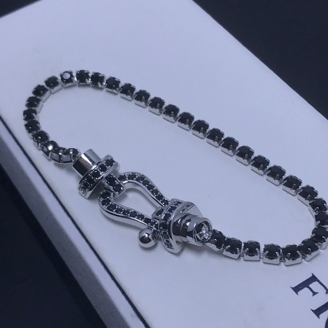 [Renovia Jewelry]FORCE  LARGE HORSESHOE FULL DIAMOND TENNIS BRACELET