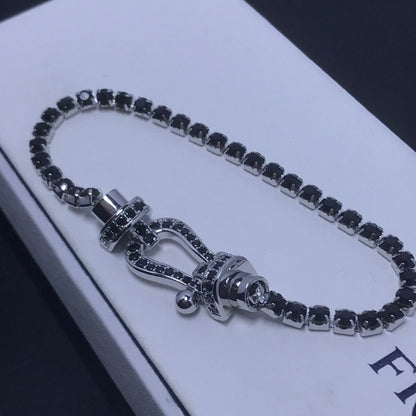 [Renovia Jewelry]FORCE  LARGE HORSESHOE FULL DIAMOND TENNIS BRACELET