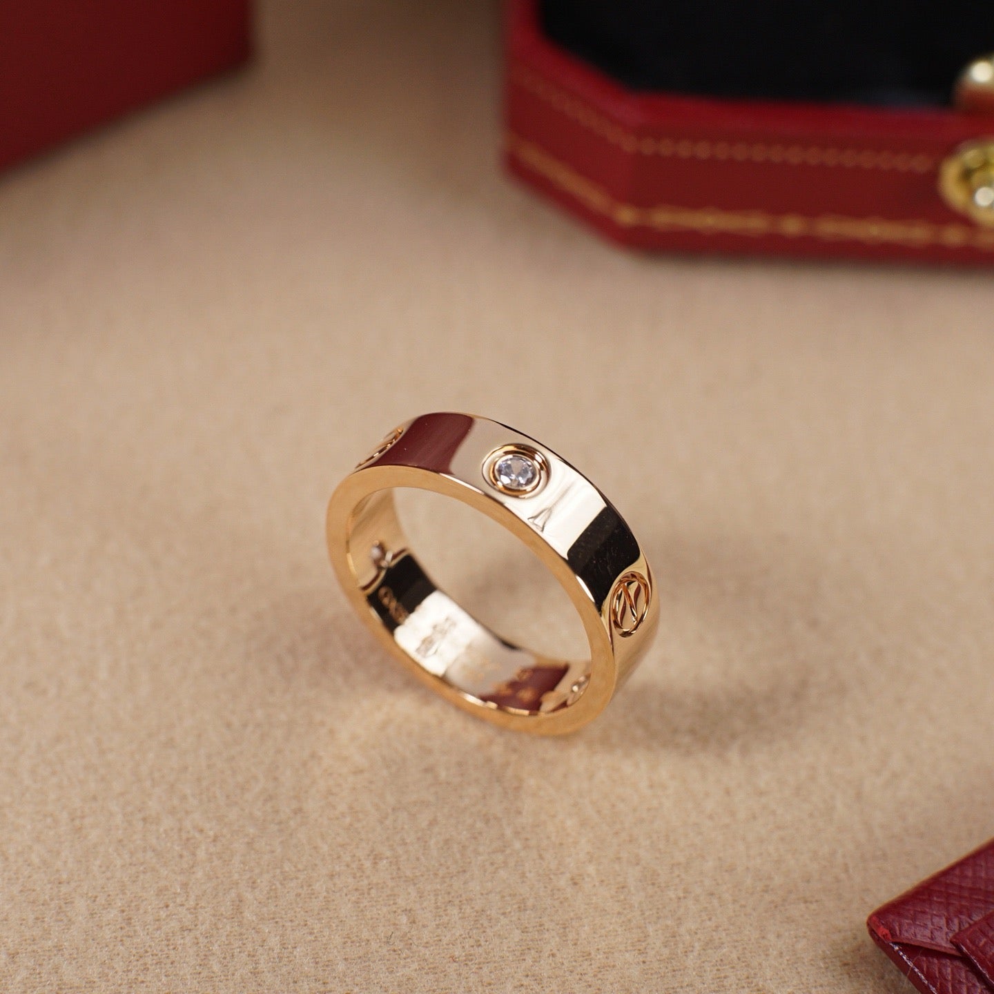 [Renovia Jewelry]LOVE 5.5MM 3 DIAMOND RING