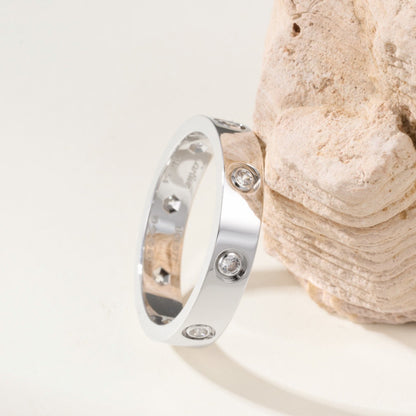 [Renovia Jewelry]LOVE 4MM 8 DIAMOND RING