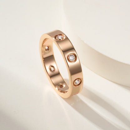 [Renovia Jewelry]LOVE 4MM 8 DIAMOND RING