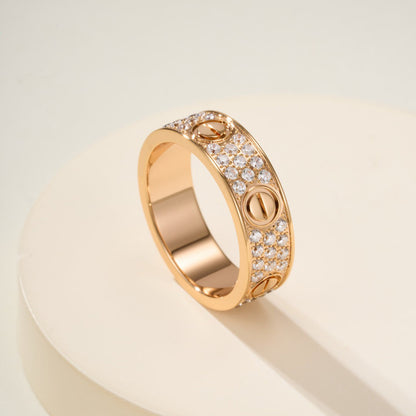 [Renovia Jewelry]LOVE RING 5.5MM DIAMONDS PAVED