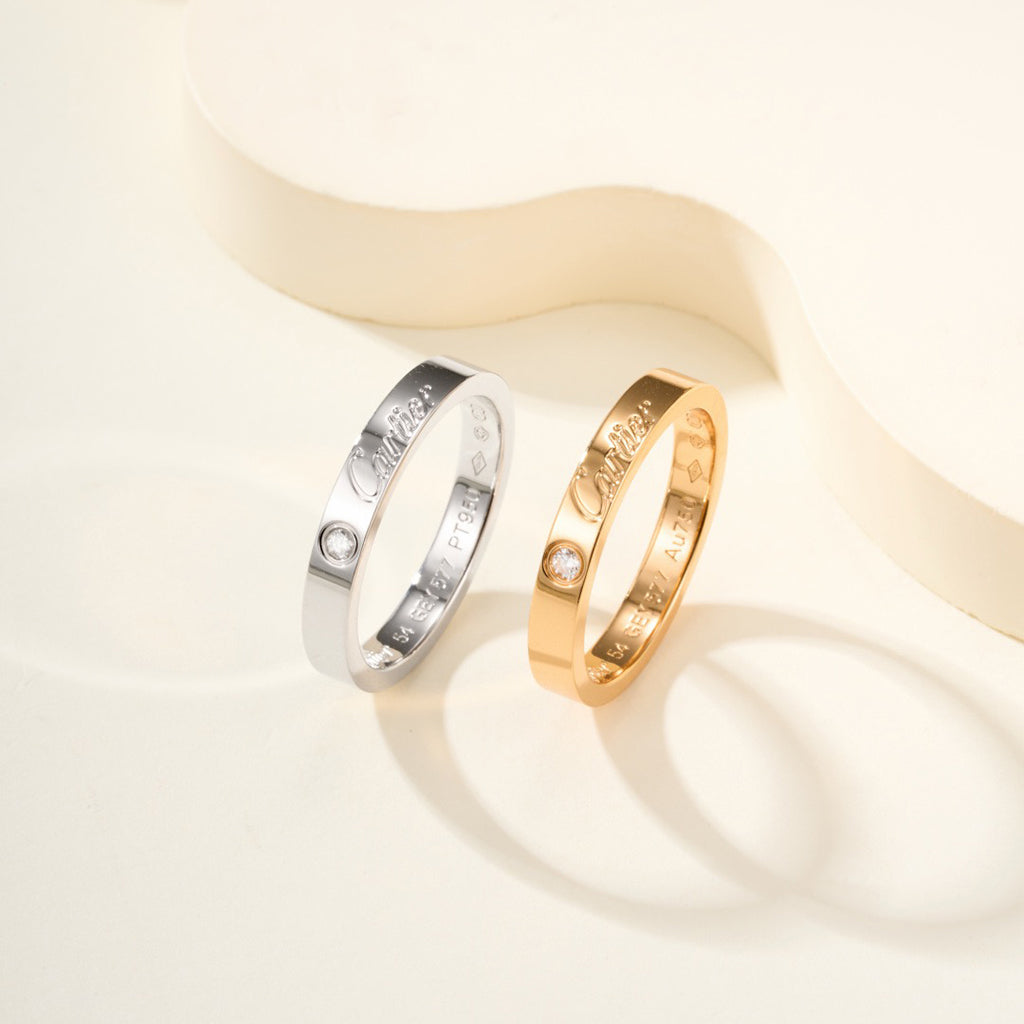 [Renovia Jewelry]LOVE RING 4MM 1 DIAMOND