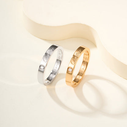 [Renovia Jewelry]LOVE RING 4MM 1 DIAMOND