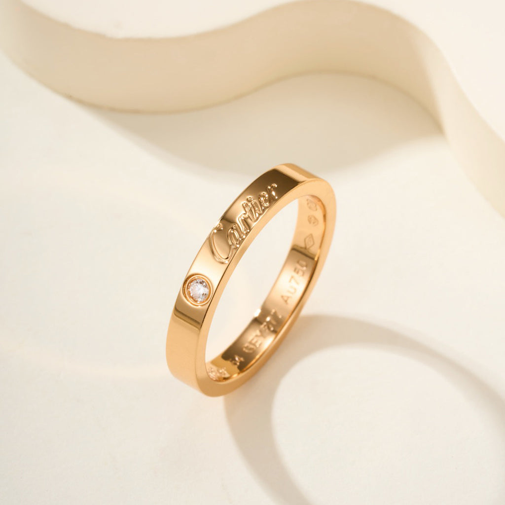 [Renovia Jewelry]LOVE RING 4MM 1 DIAMOND