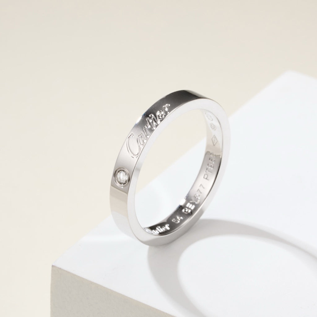 [Renovia Jewelry]LOVE RING 4MM 1 DIAMOND