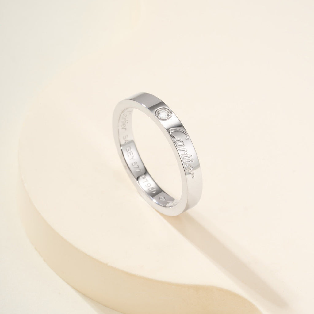 [Renovia Jewelry]LOVE RING 4MM 1 DIAMOND