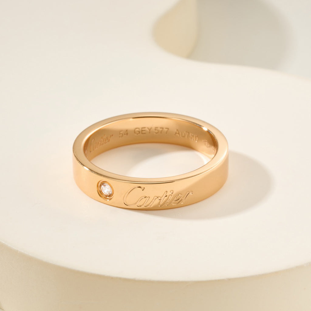 [Renovia Jewelry]LOVE RING 4MM 1 DIAMOND