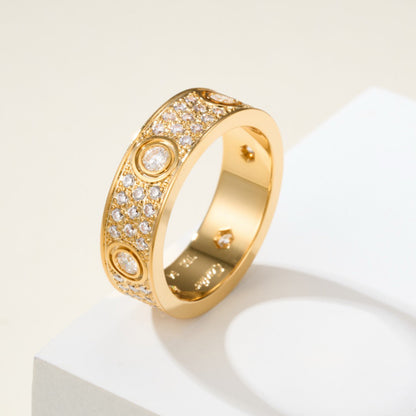 [Renovia Jewelry]LOVE 5.5MM FULL-PAVE 6-DIAMOND RING