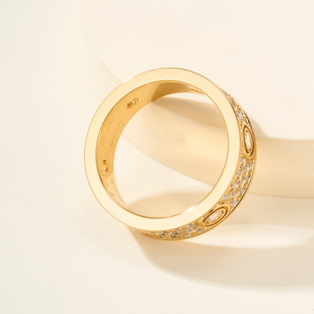 [Renovia Jewelry]LOVE 5.5MM FULL-PAVE 6-DIAMOND RING