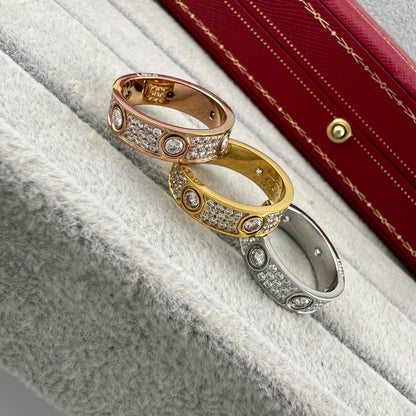 [Renovia Jewelry]LOVE 5.5MM FULL-PAVE 6-DIAMOND RING